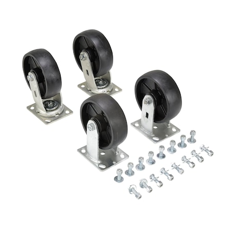 Vestil Caster Kit For Self-Dumping Hoppers, Glass Filled Nylon, 6" x 2", 4800 lb Capacity D-CK4-GFN6-2